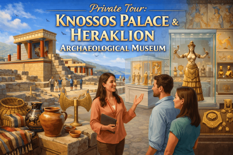 From Elounda: Private Tour | Visiting The Knossos Palace & Heraklion Archeological Museum – 1100170